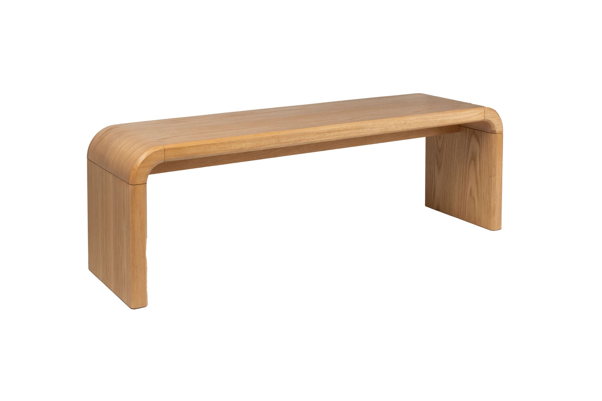 Zuiver Brave Curved Natural Oak Wood Dining Bench